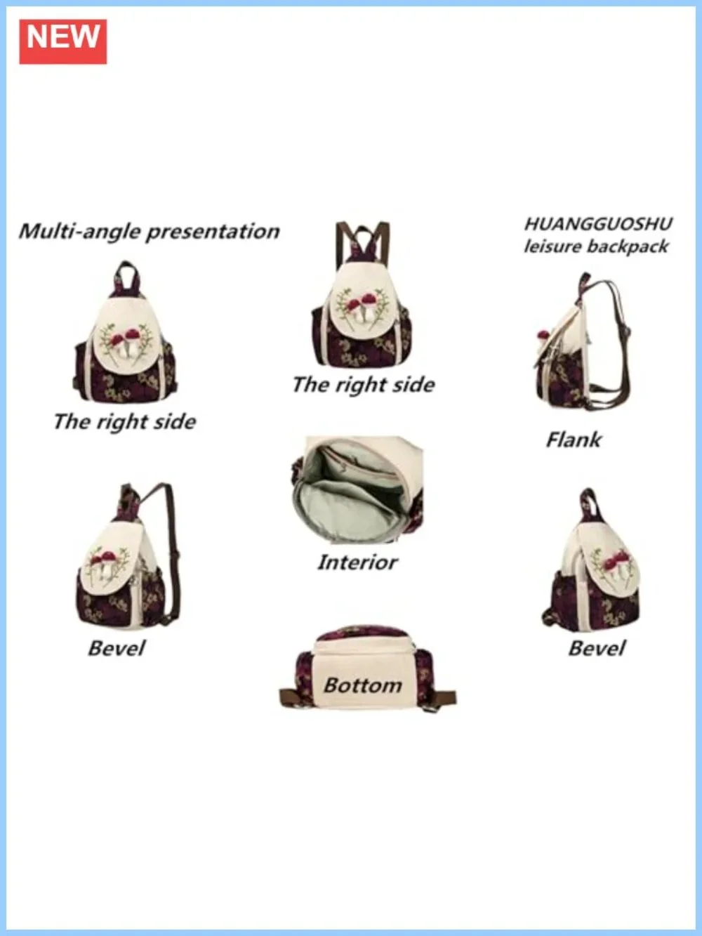 Women's Retro Canvas Backpack with 3D Design for Daily Commuting
